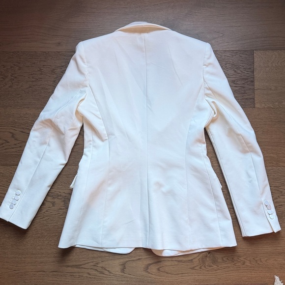 Zara White Women's Blazer Tuxedo collar - Picture 6 of 7